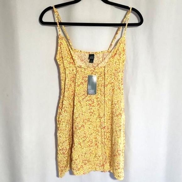 Wild Fable Vibrant Yellow Floral Sleeveless Dress Size Small NEW - Picture 7 of 7